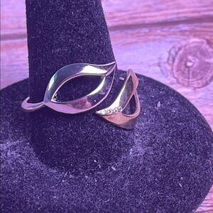 FRANZ BREUNING 925 Sterling Silver 2-Tone Vintage Leaf Ring